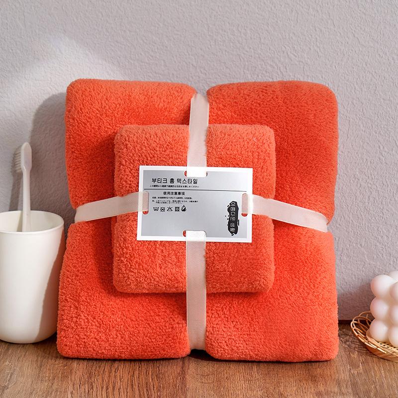 2-teiliges Korallenfleece-Handtuch Badetuch-Set Weizenmuster Superweich Saugfähig Badelaken Spa-Gesichtstuch Mehrere Musteroptionen