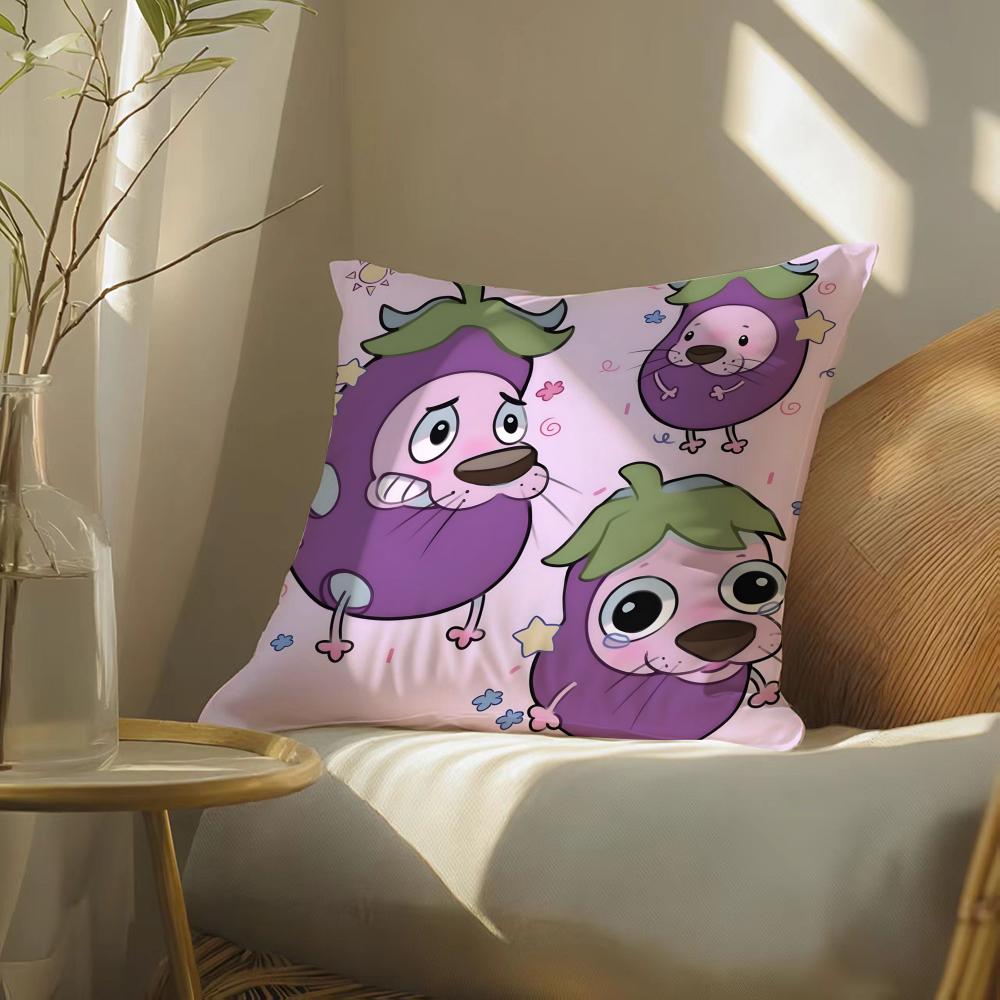 

Cartoon CCourage Cute Anime Pillow Case Pattern Printed Pillowcase for Living Room Sofa Cushion Cover Bedroom Decor 30X30cm