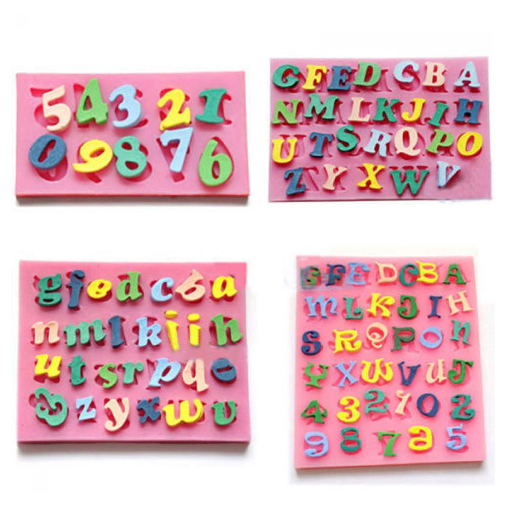 Kitchen Fondant Baking Silicone Chocolate Sugar Letters Numbers Mould Cake Decorating