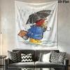 Paddington Bear Wall Tapestry Aesthetic Wall Hanging Printed Fabric Blanket Decorative Tapestries for Bedroom Living Room Home Decor