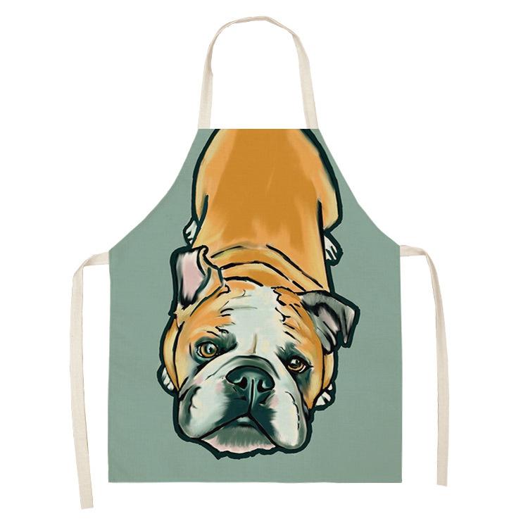 Hot Sale Cartoon Anime Pet Dog Dog Sleeveless Apron Drawing Graffiti Kitchen Anti-fouling Creative Linen Apron