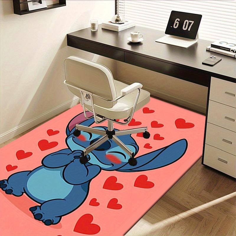 Office Rug Stitch, Hearts Theme 3D Printed Anti-Slip Rug-Machine Washable for Living Room