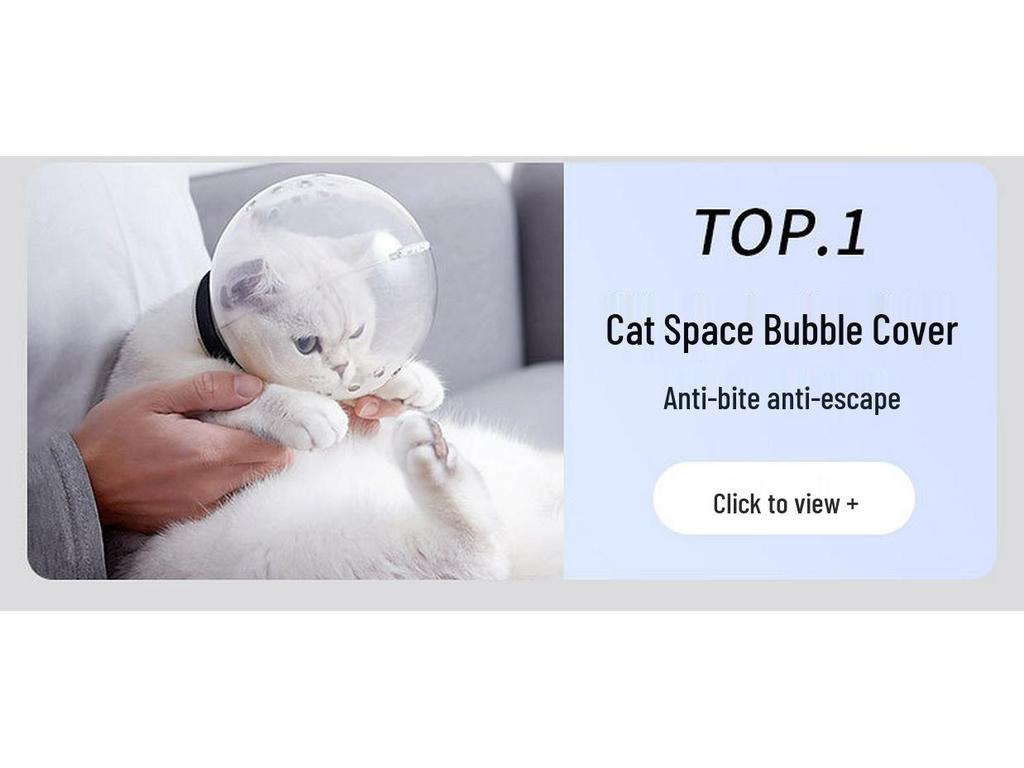 Cat Space Helmet Safety Headgear - Anti-Bite Elizabeth Collar for Pets