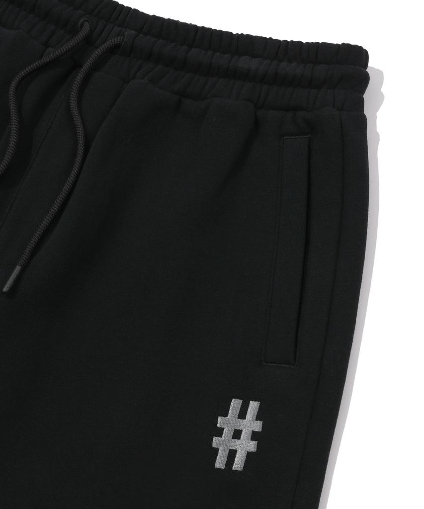 BEENTRILL Essential Hashtag Logo Fleece-Lined Sweatpants (Black)