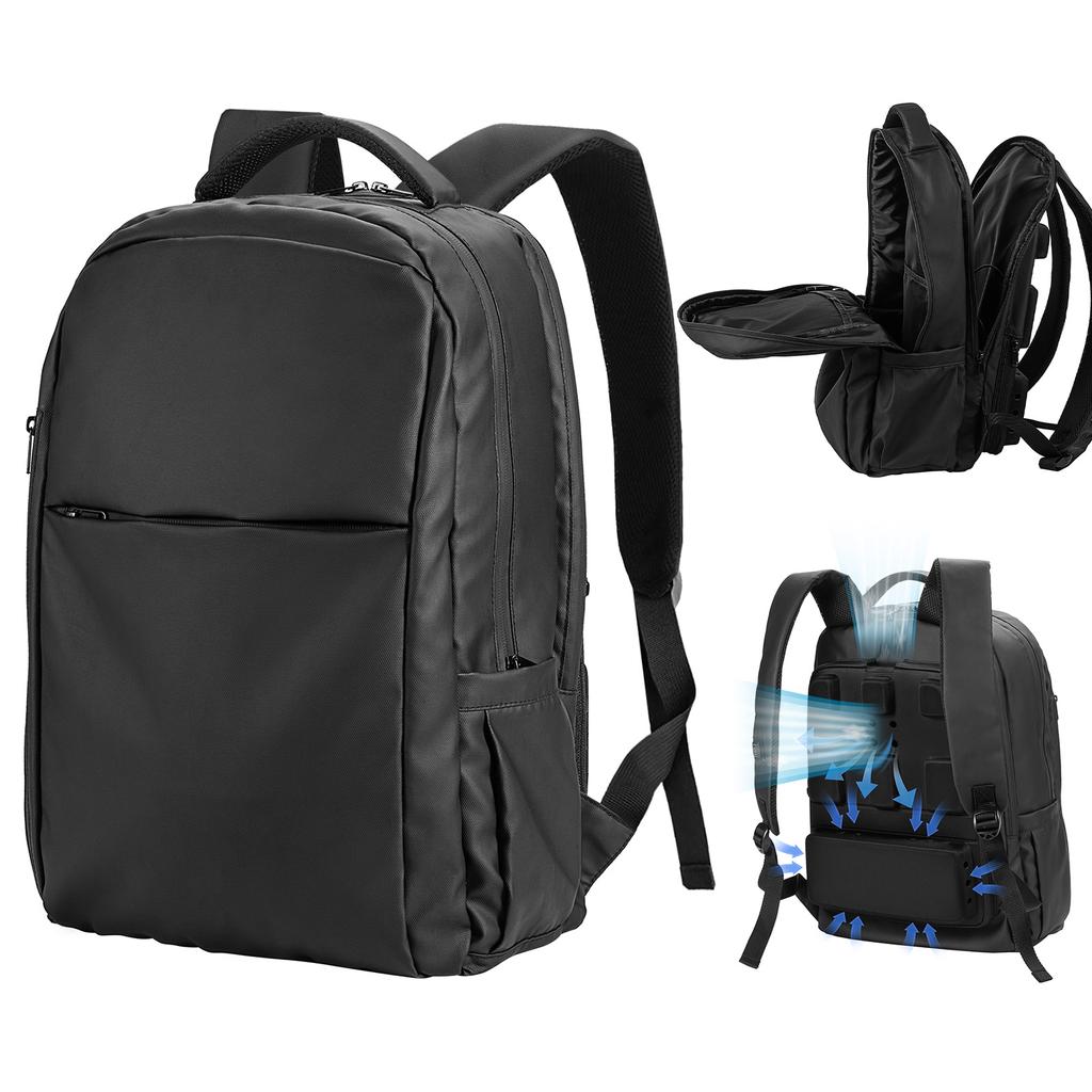 Lixada Backpack with Cooling Fan 3 Adjustable Wind Waterproof Travel Daypack with USB Port Casual
