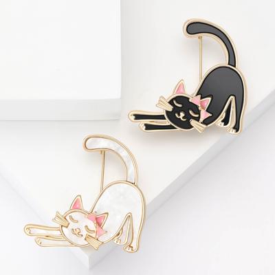 Fashion Cute Enamel Cat Brooch Personalized Creative Women'S Blazer Corsage Jewelry Pin