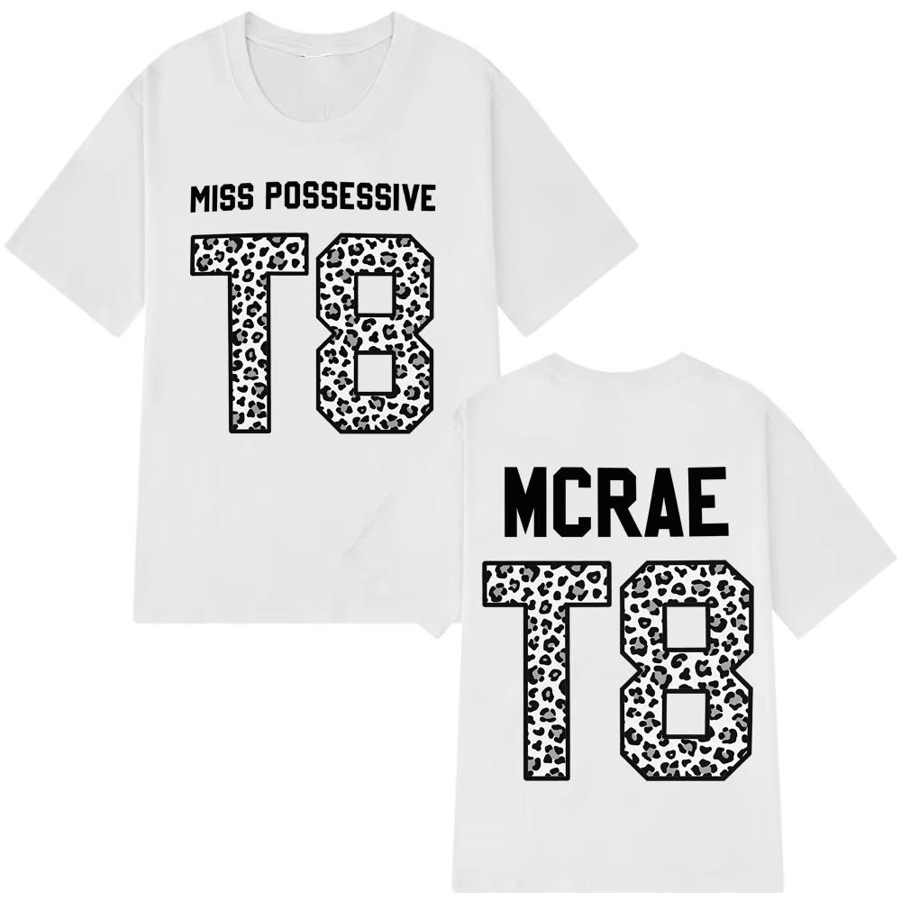 Tate McRae Tour T8 Leopard Graphic Print O-Neck Tee Shirt Men Women 100% Cotton Short Sleeve T-shirts Unisex Hip-hop Summer Tops