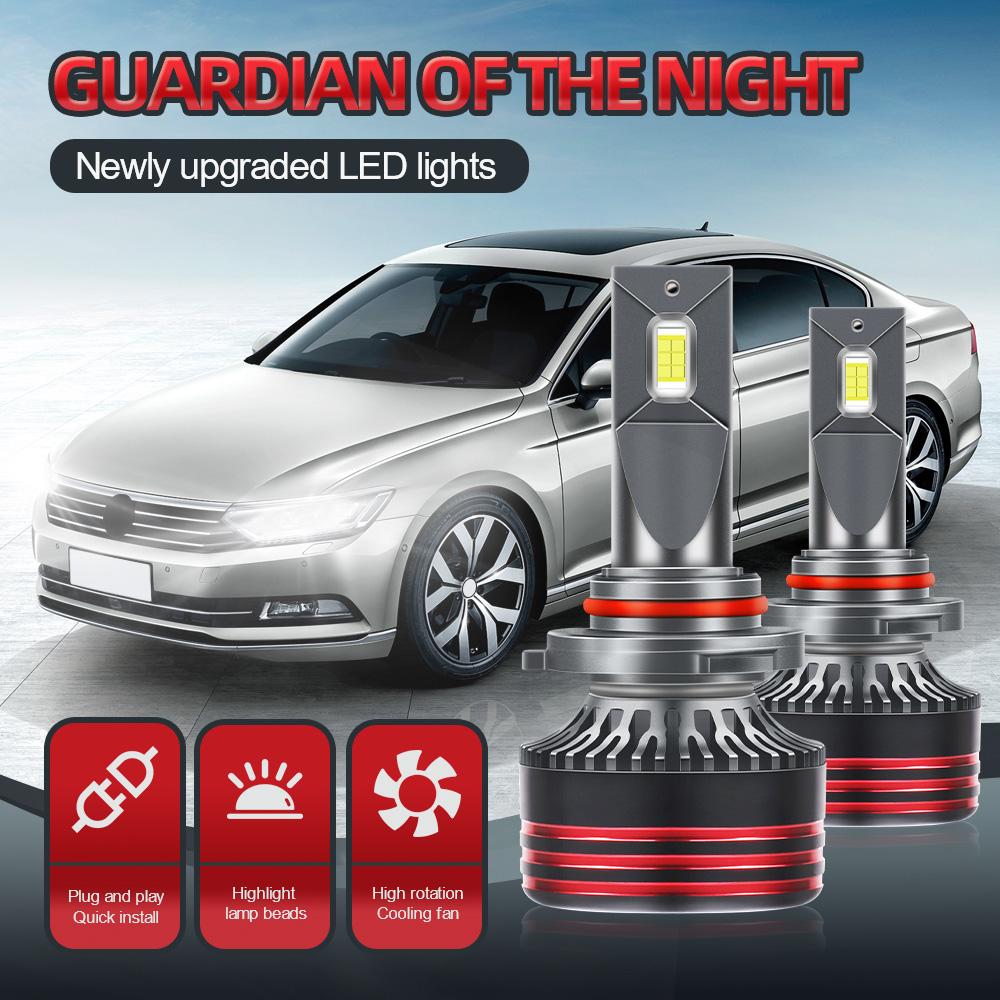 Canbus Error-Free Car LED Headlights 9005/HB3 9006 150W 25000LM 6500K White Bulb Headlights With Cooling Fan  Single CopperTube