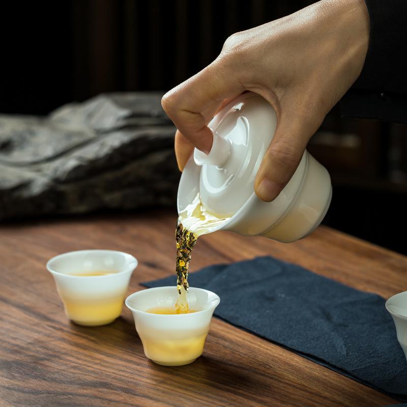 Jade Porcelain Portable Travel Tea Set Kuaike Cup One Pot One Cup Tea Cup Personal Special Teapot Two Cups Ladies