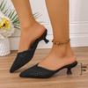 Foreign trade new 2025 summer baotou half-drag women's shoes 43 large size breathable high-heeled cool slippers sexy European and American slippers