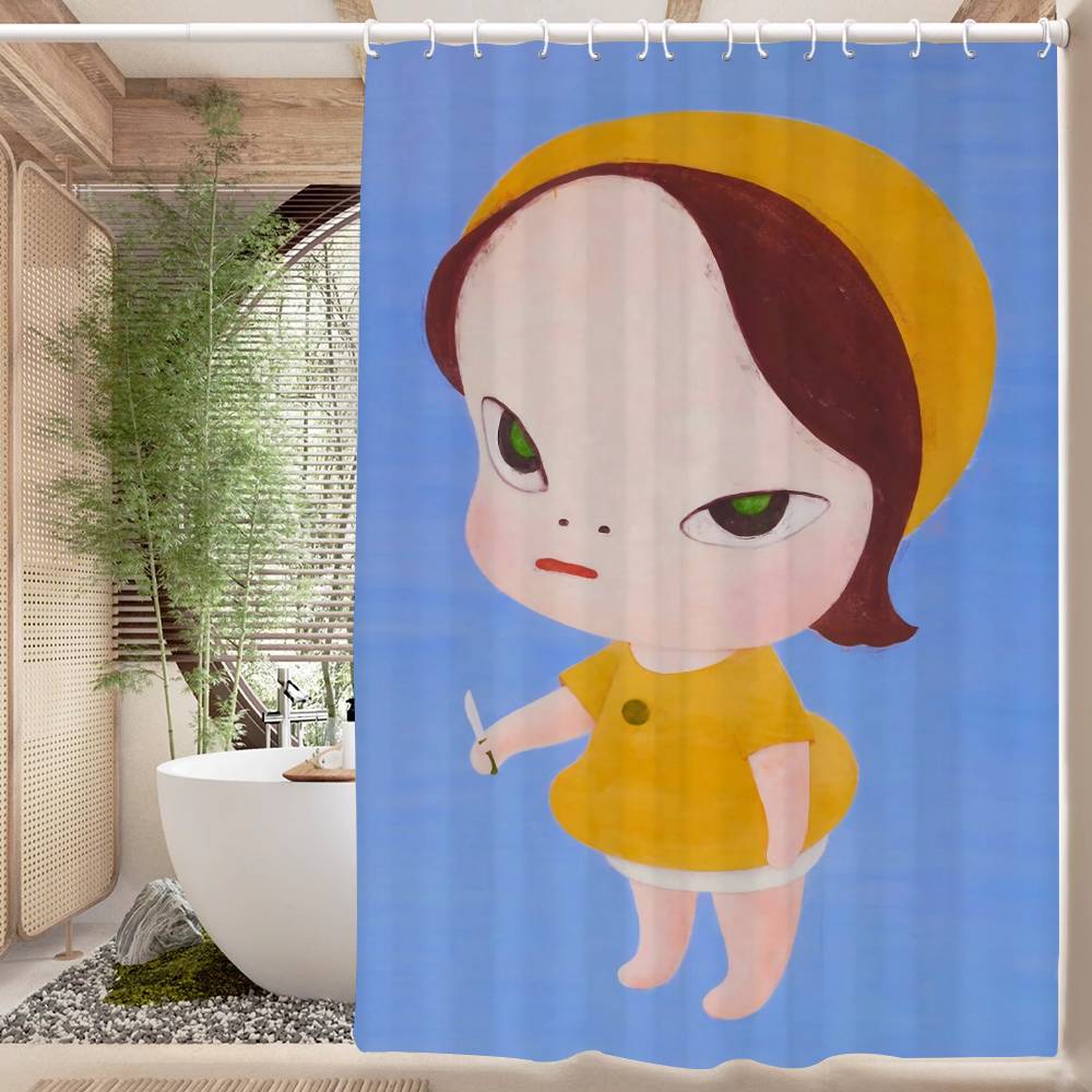 Yoshitomo Nara 1pc Shower Curtain Polyester Waterproof Shower Curtain Bathroom Partition Curtain Decoration Accessories