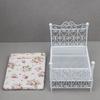 1:12 Dollhouse Mini Double Bed Home Bedroom Furniture Toy Gift Living Room Furniture Model Beautiful Handmade Iron Toy