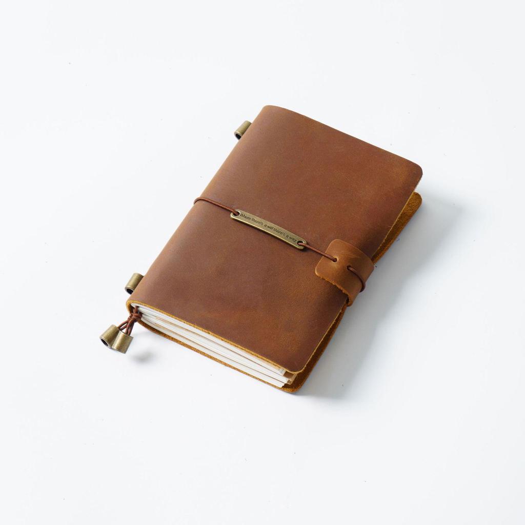 Cuaderno de Cuero Genuino TN Vintage - Diario y Bloc de Notas de Cuero Vacuno Crazy Horse Hecho a Mano En Stock