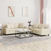 2 Piece Sofa Set with Cushions Cream Faux Leather