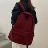 Rucksäcke Damen Einfarbig Schwarz Rucksack mit großer Kapazität Trendiger Harajuku Lässig Reißverschluss Wasserdichte Tasche Studenten Japanischer Stil Mochila