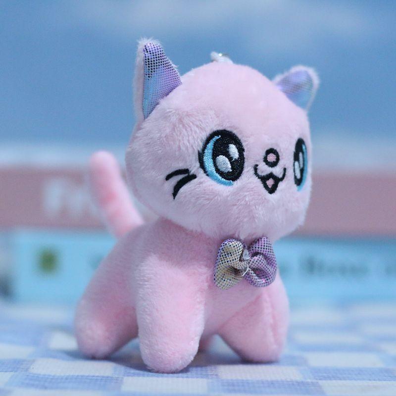 Cute Plush Cat Pendant Keychain Adorable Kawaii Stuffed Animal Doll Charm 10cm