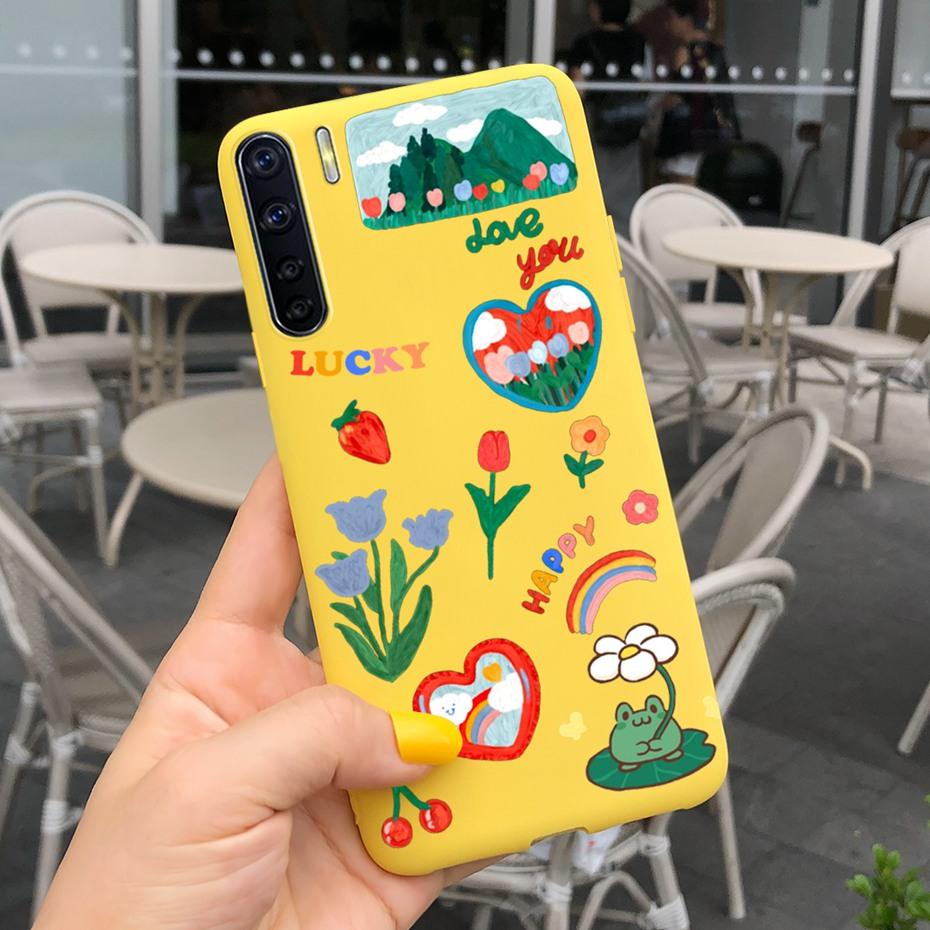 For OPPO A91 Case Oppo F15 CPH2001 CPH2021 Lovely Printing Jelly Silicone Soft Phone Back Cover Cases For Oppo Reno3 CPH2043