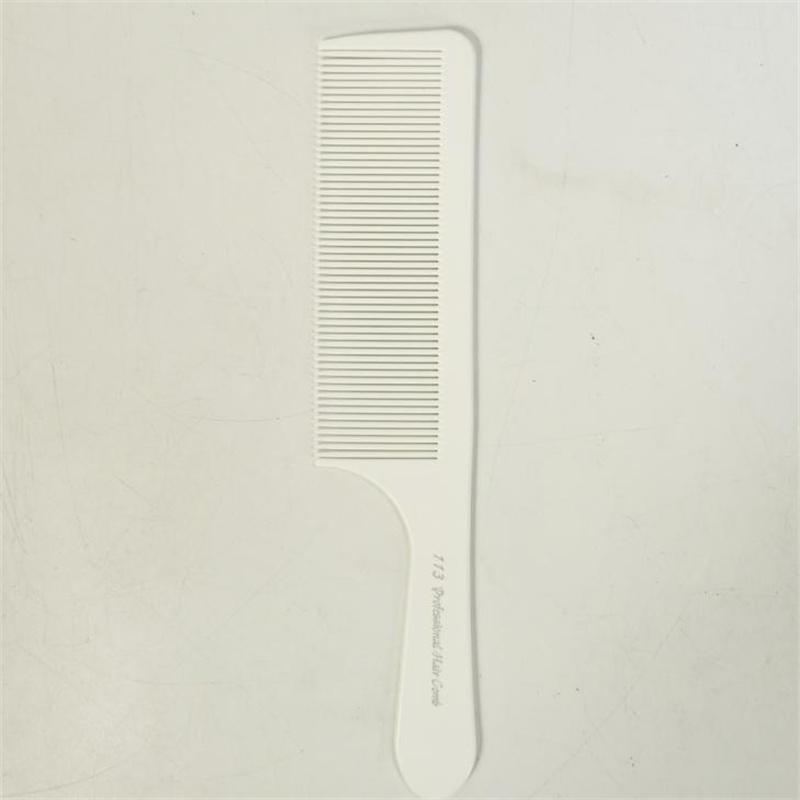 Professional White Resin Cutting Comb Heat Resistant Salon Hair Trimmer Brush Anti Static Plastic Pin Tail Styling Tool