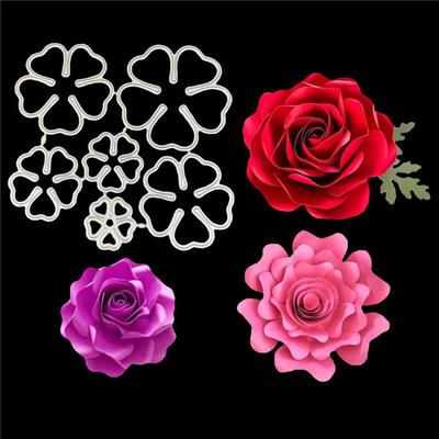 Matrices de découpe de fleurs de rose 3D, pochoirs, scrapbooking, gaufrage, bricolage