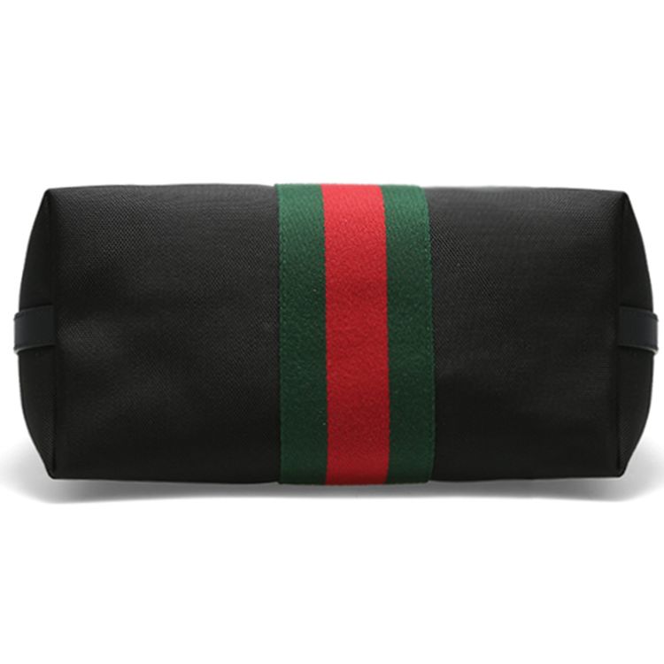Gucci Red And Green Striped Web Logo Vertical Canvas And Leather Tote Bag Men tote bags Black 619751-KWT7N-1060