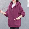 Large Size Autumn And Winter New Trendy Solid Color Coat Korean Style Loose Casual Hooded Sweatshirt For Women