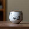 1 Pc Chinese Tradition Ru Kiln Ceramic Tea Cup Handmade Cute Cat Teacup Household Personal Tea Bowl Travel Master Cup Tea Set