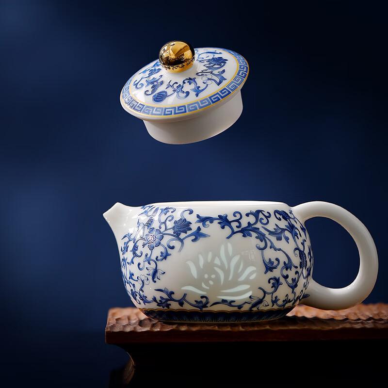 Yihude Blue and White Ceramic Teapot