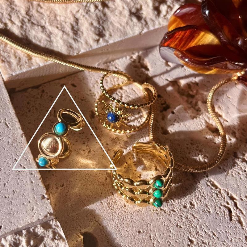 

Открытое регулируемое шикарное кольцо Элегантный геометрический дизайн Красочные многослойные украшения для женщин J4379