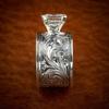 Vintage Carved Totem Pattern Joint Ring Female Boho Square Cut Zircon Wedding Engagement Ring Cocktail Party Finger Jewelry