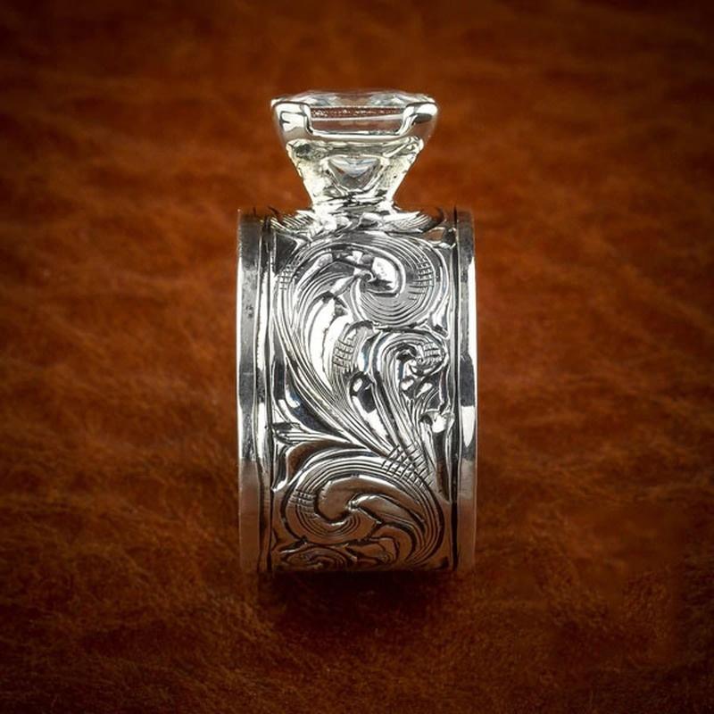 Vintage Carved Totem Pattern Joint Ring Female Boho Square Cut Zircon Wedding Engagement Ring Cocktail Party Finger Jewelry