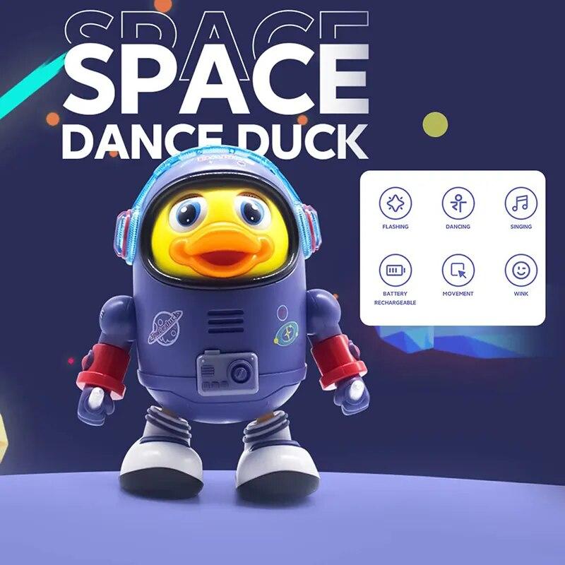 Baby Duck Toy Musical Interactive Toy with Lights,Sound Dancing Robot Space Elements for Infants Babies Kid Gift