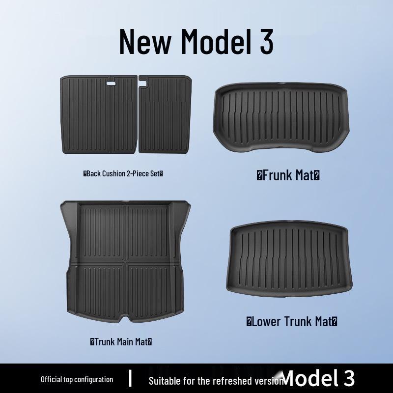 Tesla Model 3/Y Trunk Mats: Updated Front & Rear TPE Protective Accessories