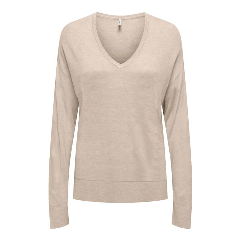 Haut vienna manches longues en maille col V Femme ONLY