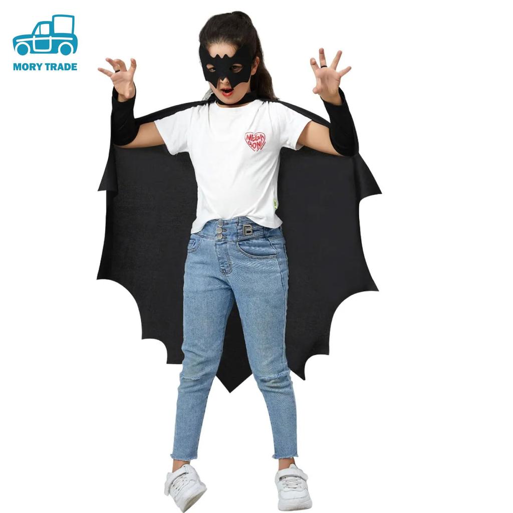 morytrade Bat Cape Cosplay Halloween Costume Batman Vampire Dracula (130cm)