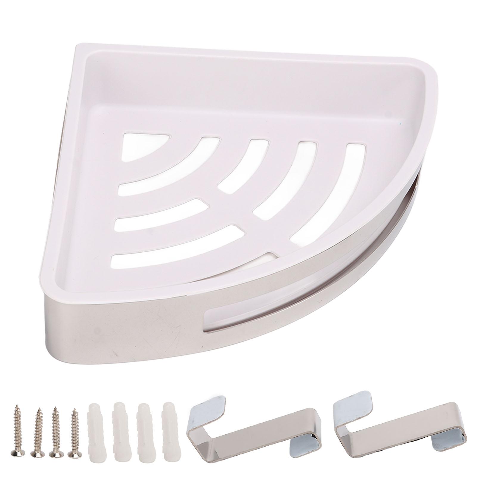 

Угловая полка для ванной комнаты Серебристая Сверхпрочная Рама из нержавеющей стали ABS Кронштейн Угловая полка для дома на колесах