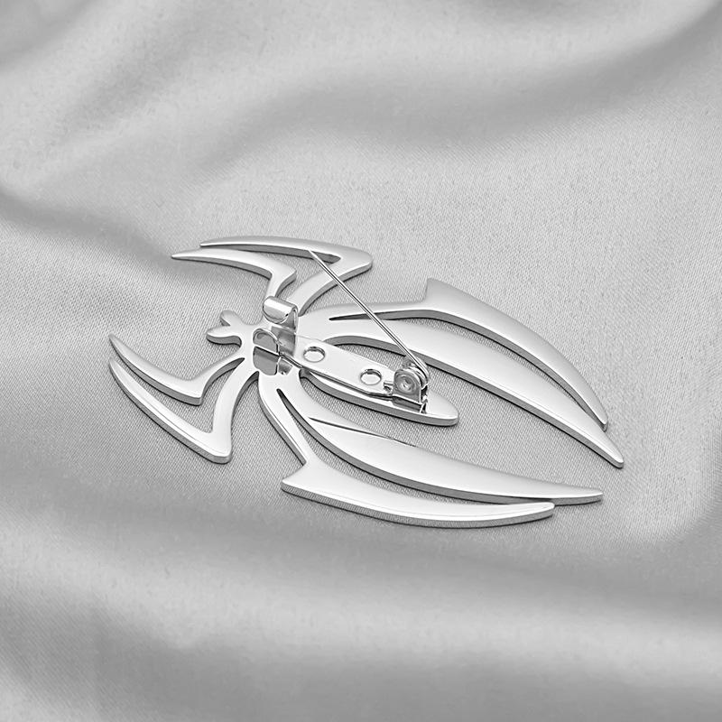 Cross-Border Stainless Steel Butterfly and Spider Brooch - Cold Style Suit Accessory