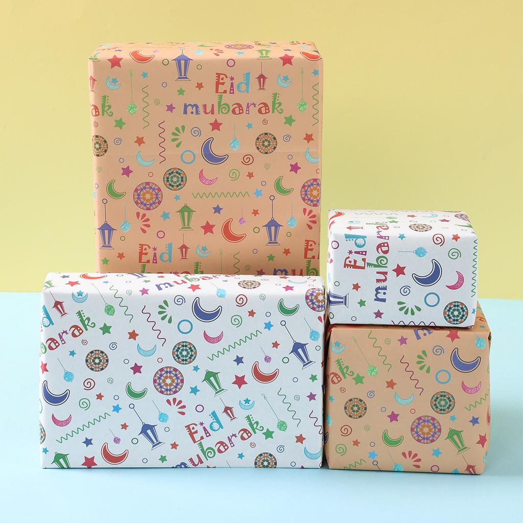 Eid Mubarak Kraft Wrapping Paper Ramadan Kareem Decoration For Home 2025 Ramadan Kareem Islam Muslim Party Eid Al Adha Gifts