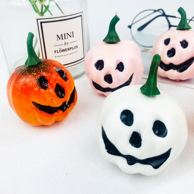 Pumpkin Ghost Face Foam Model Halloween Decoration Photography Prop