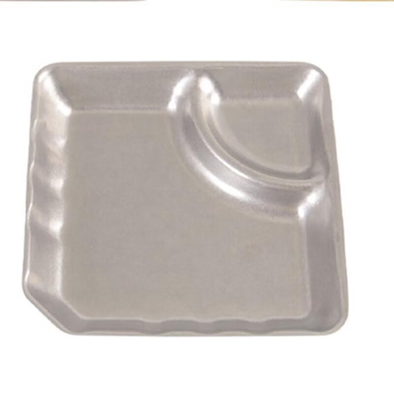 Rongguang Square Divided Stainless Steel Snack Plates, 2-Pack
