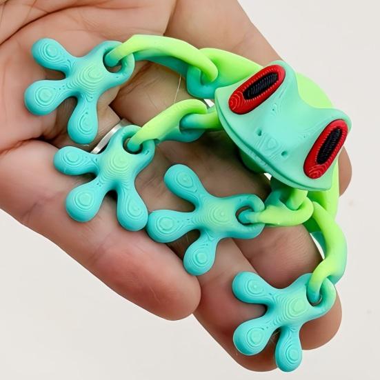 3D-gedruckter Frosch-Kühlschrankmagnet, bewegliche Gelenke, Frosch-Fidget-Spielzeug, artikuliertes Tiermodell, Figur, Kühlschrank-Magnet-Frosch-Dekoration
