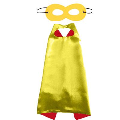 Superheld Cosplay Kostuum Effen Tweekleurig Satijn Superhelden Mantel Kinderen Cape Jongens Meisjes Satijn Halloween Carnavalsfeest One Size goud