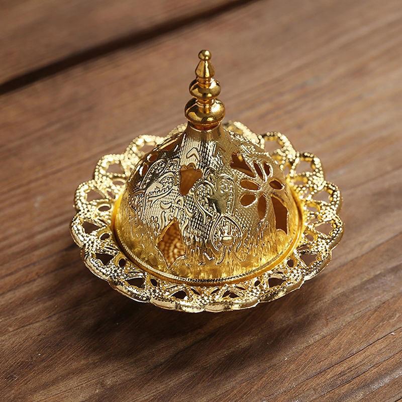 1PC kadidelnice dutá Golden Tower Oil Burner Arab Style Držák kadidelnice pro domácnost