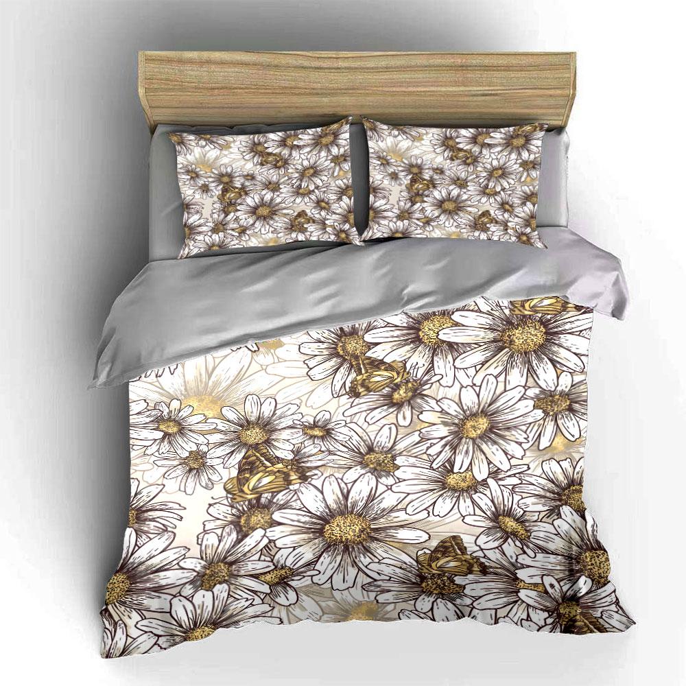 Floral Pattern Three-Piece Set  Kid'S And Adults' Bedroom Decor, Exquisite Three-Piece Bedding Set Gift
