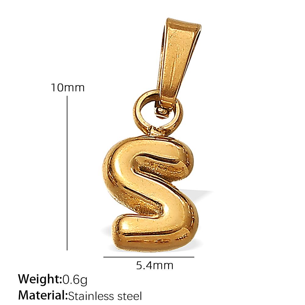 18K Gold Plated Bubble Letter Pendants - 26 English Letters