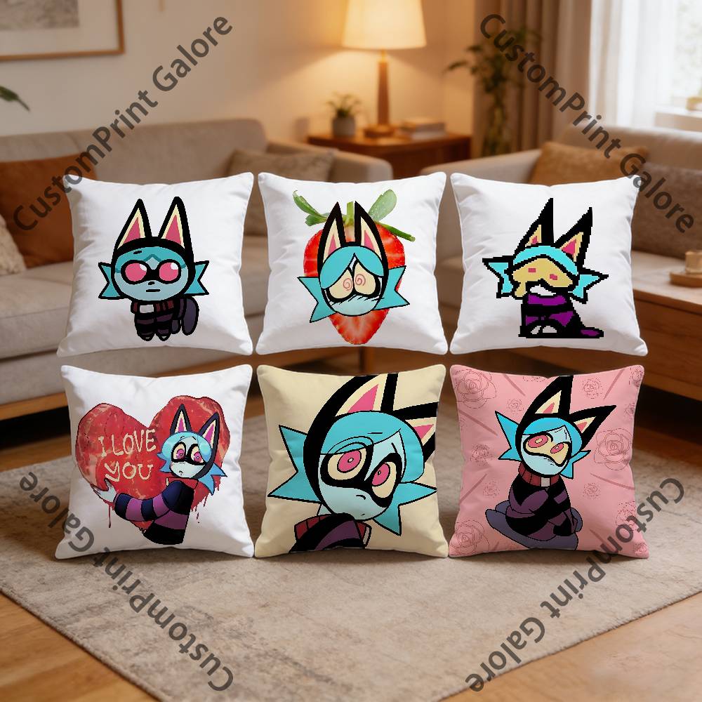Ushka PPsychocuties Polyester Bedruckte Kissenhülle Quadratisch 30 35 40 45 50 55 cm Weich für Sofa Bett Auto Heimdekor