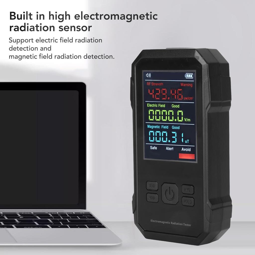 EMF 50MHz To 5GHz Power Density 20Hz To 100MHz Electric Field EF RF MF Electromagnetic Radiation Detector for Home Office Factory Meter, Detector,