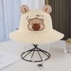 Children'S Sun Protection Hat Summer Cute Bear Ears Bucket Hat Breathable Boys And Girls Basin Hat Cartoon Sun Protection