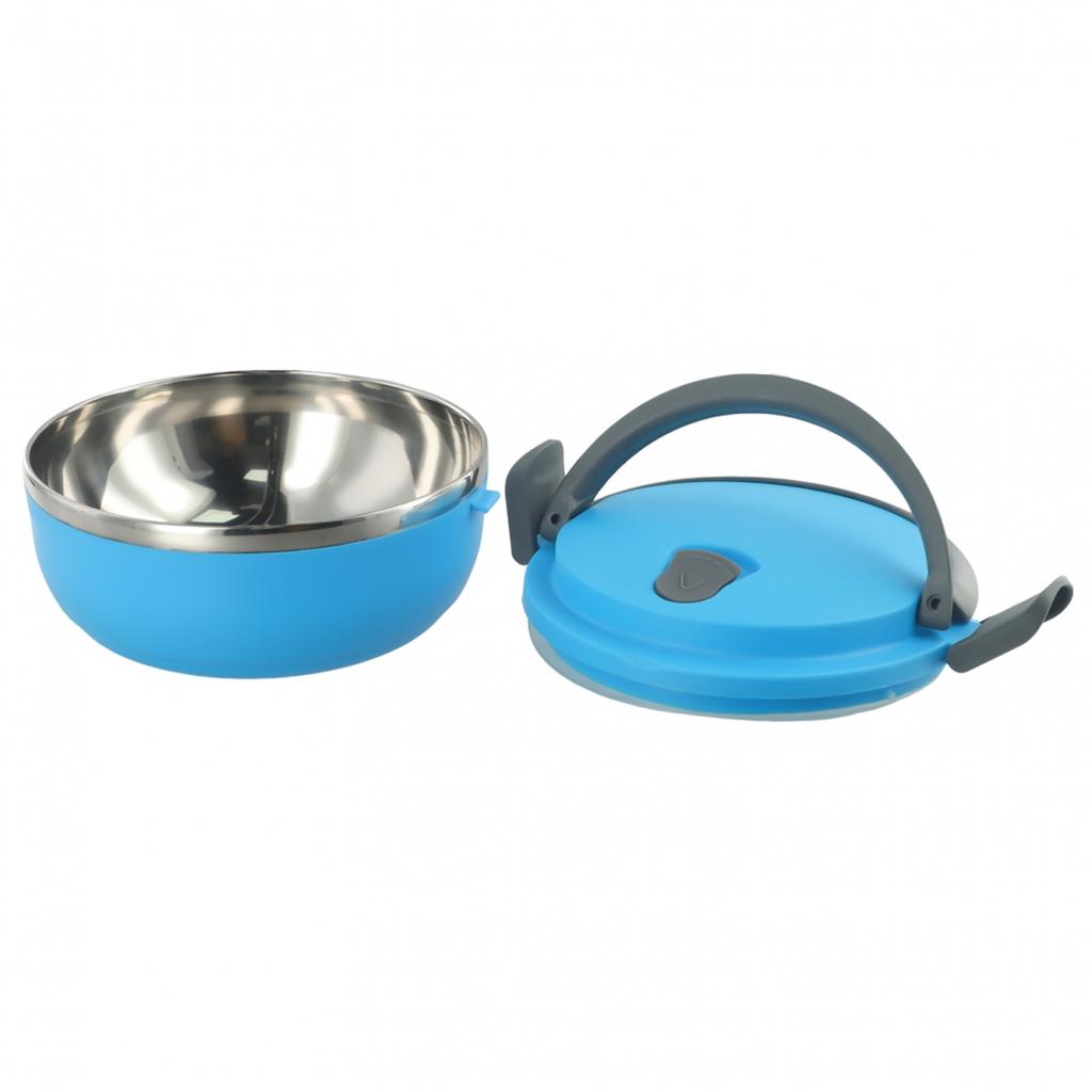 Food Lunch Box Case Protable Travel Office Workers Stainless Steel Round