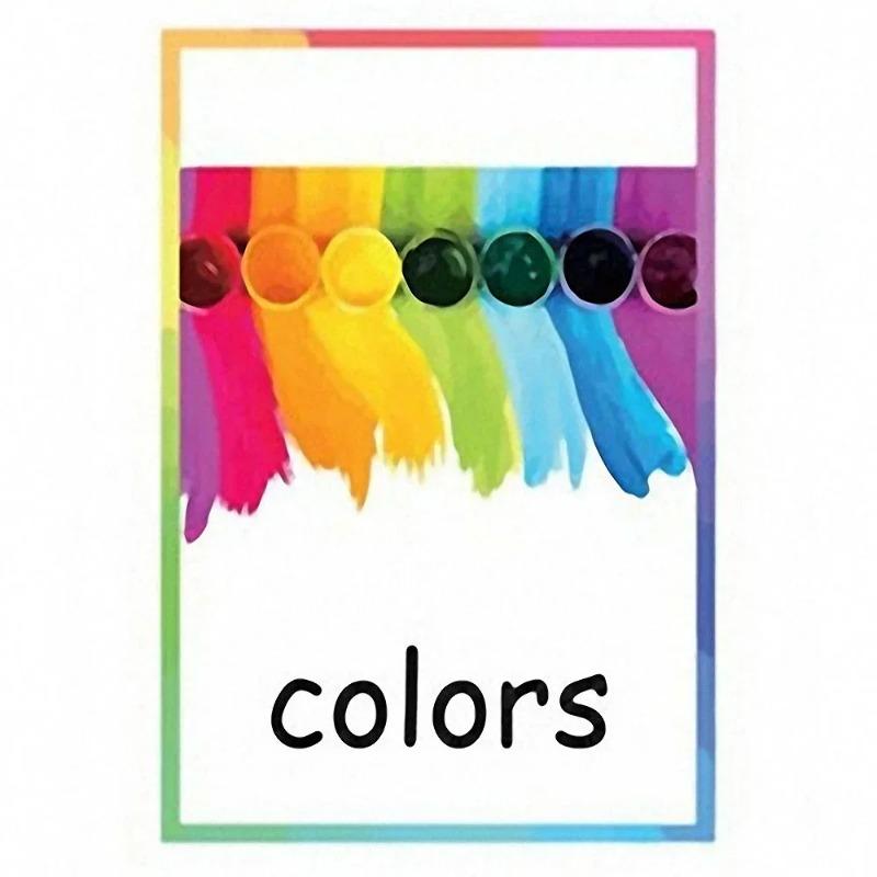 12PCS New Kids Montessori Toys English Learning Word Cards Color Flash Cards Children Colors Cognition Memory Education Toy 2026