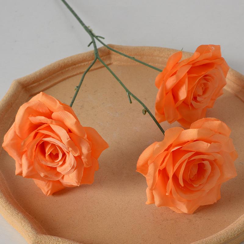 Orange-Themed Wedding Aisle Simulation Flower Arrangement - Artificial Home Decor Row Flowers